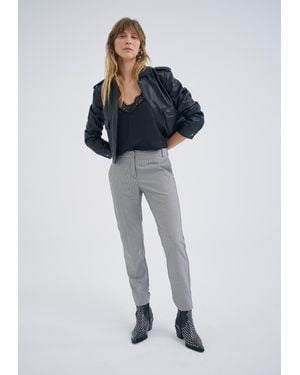 IKKS Slim Houndstooth Motif Trousers - Blue