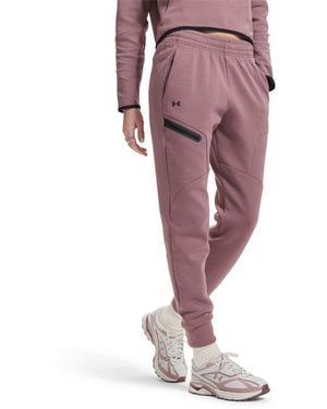 Under Armour Unstoppable Solid Patterned Slim Joggers - Pink