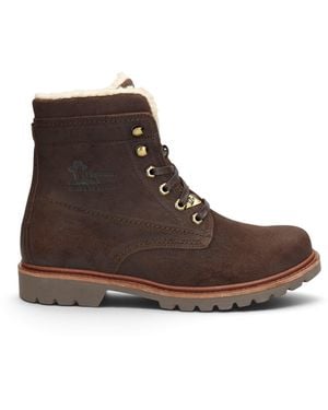 Panama Jack Leather Waterproof Lace-Up Ankle Boots - Brown