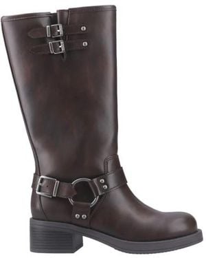 Rocket Dog Ladies Nash Tall Biker Boots - Brown