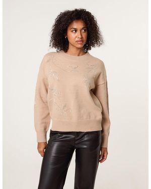 Blue Vanilla Sparkling Sequins Jumper - Natural