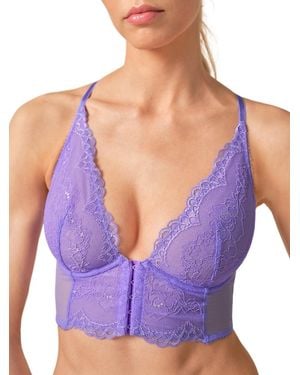 Gossard Superboost Lace Deep V Bralet - Purple