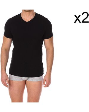 Bikkembergs Pack-2 Essential Short-Sleeved T-Shirts Bkk1Uts02Bi - Black