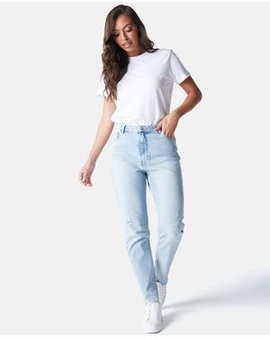 Urban Bliss Holland Ripped Slim Straight Jeans - Blue
