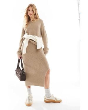 Vero Moda Fluffy Midi Skirt Co-Ord - Natural