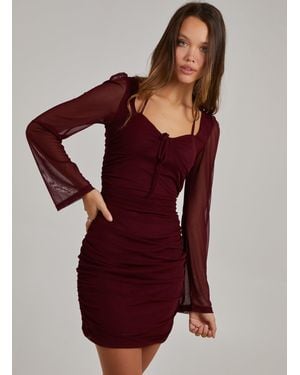 Pink Vanilla Halterneck Flared Sleeve Bodycon Dress