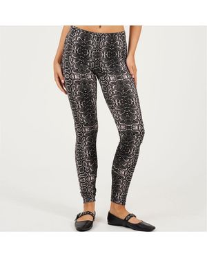 Brave Soul Print Leggings - Black