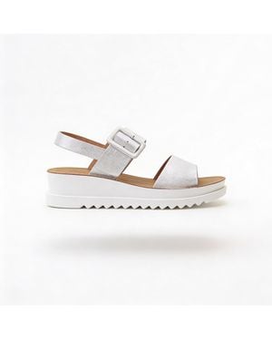 Heavenly Feet Pistachio Ankle Strap Sandals - White
