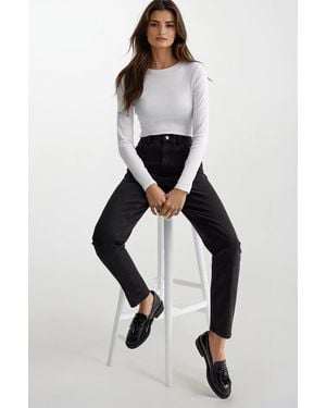 New Look Tori Slim-Fit Mom Ankle Grazer Jeans - Black