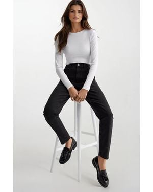 New Look Tori Slim-Fit Mom Ankle Grazer Jeans - Black