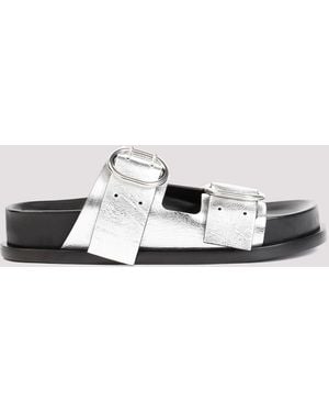 Jil Sander Leren Sandalen - Metallic