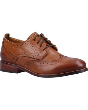 Hush Puppies Natalia Leather Brogues Shoes - Brown