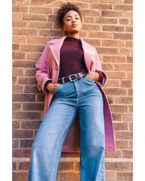 Roman Quilted Premium Buttoned Coat - Blue