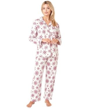 Marlon Penguin Print Brushed Cotton Pyjama Set - Pink