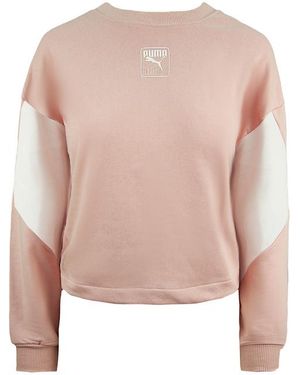 PUMA Wmns Rebel Crew Cropped Training Sweatshirt in Pink Lyst UK