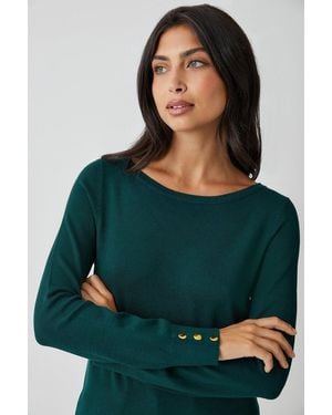 Wallis Slash Neck Jumper - Green