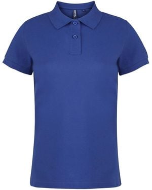 Asquith & Fox Ladies Plain Short Sleeve Polo Shirt (Royal) - Blue