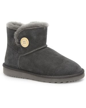 Aus Wooli Australia Short Sheepskin Button Boots - Black