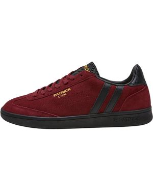 Patrick Lyon Suede Cupsole Trainers - Red