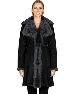 Infinity Leather Toscana Sheep Suede Trench Coat- Celeste Sheepskin - Black