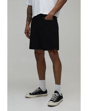 BoohooMAN Essential Slim Fit Denim Shorts - Black