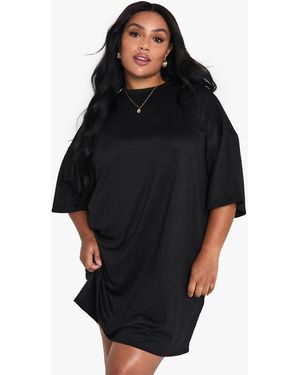 Boohoo Plus T Shirt Mini Dress - Black