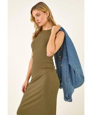 D.u.s.k Gathered Waist Midi Dress - Blue