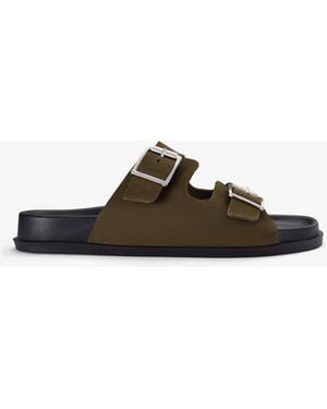 Clarks Zarlea Buckle Suede Sandals - Brown