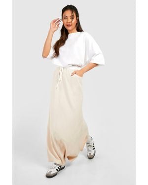 Boohoo Waistband Detail Maxi Skirt - Natural