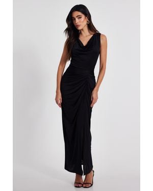 Quiz Cowl Neck Midaxi Dress - Black