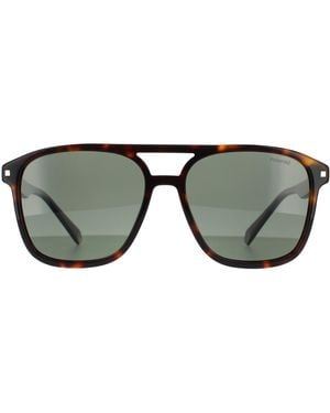 Polaroid Aviator Dark Havana Polarized - Green
