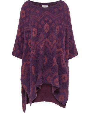 Usha Poncho Donker Veelkleurig - Paars