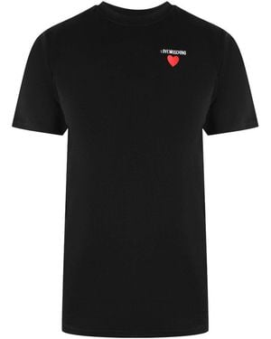 Moschino Love Small Heart Logo T-Shirt Cotton - Black