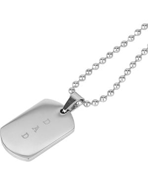 The Jewellery Stockroom Stainless Steel Dad Dogtag Necklace - White