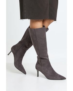 Boohoo Stiletto Mid Height Knee High Boots - Black