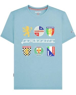 Lambretta Heritage Ss26 Logos T-Shirt (Sky) Cotton - Blue