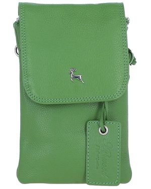 Ashwood Leather 'York' Real Smartphone Crossbody Bag - Green