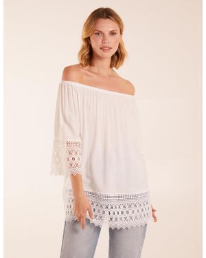 Blue Vanilla Round Neck Detail Blouse - Natural
