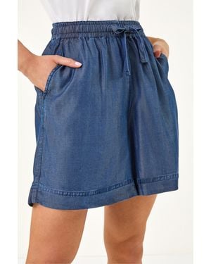 Roman Petite Elasticated Waist Shorts - Blue