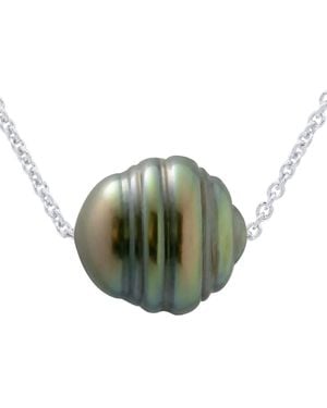 Ateliers Saint Germain Necklace Real Cultured Tahiti Pearl Circled 10-11 Mm - Green