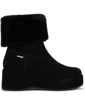 Carvela Kurt Geiger Boots Textile Apres Fur - Black