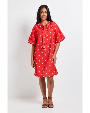 Wallis Petite Polka Dot Shift Dress - Red