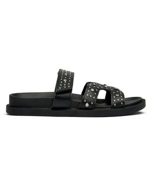SOLESISTER Hope Stud Footbed Sandals - Black