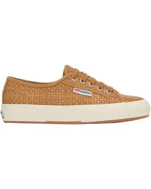 Superga Ladies 2750 Woven Leather Trainers /Off) - Natural