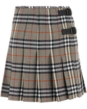 Burberry Geborduurde Wolrok - Grijs