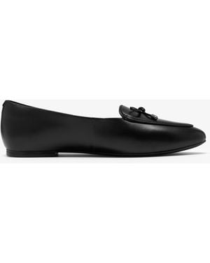 Clarks Leven Bow Leather Shoes - Black