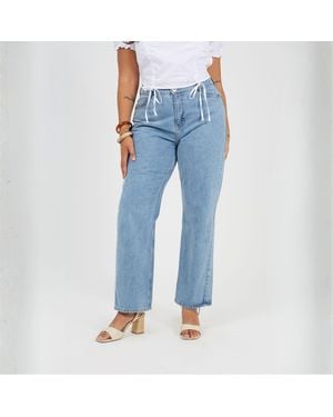 Brave Soul Plus Size Mid Rise Straight Leg Jeans - Blue