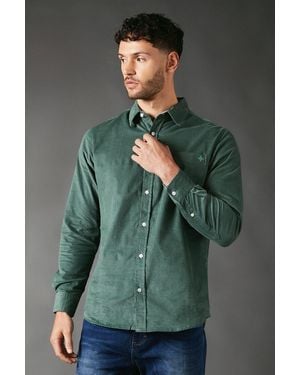 MAINE Corduroy Long Sleeve Shirt - Green