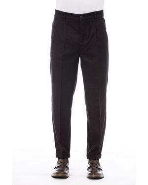 Alpha Studio Wool Trousers - Black