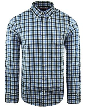 Eden Park Paris Regular Chequered Oxford Shirt - Blue